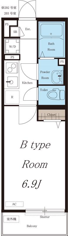 リブリ・ウンレーヴ(1K/2階)の間取り写真