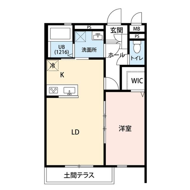 グランブレナム Ⅱ(1LDK/1階)の間取り写真