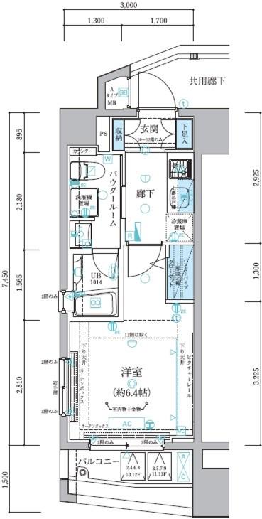 メインステージ平和島Ⅱ(1K/2階)の間取り写真