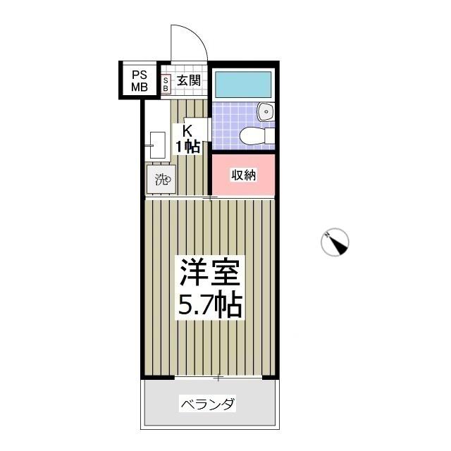 シャトール田口戸塚Ⅰ棟(1K/4階)の間取り写真