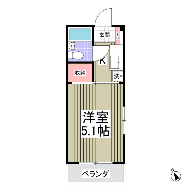 シャトール田口戸塚Ⅰ棟(1K/3階)の間取り写真