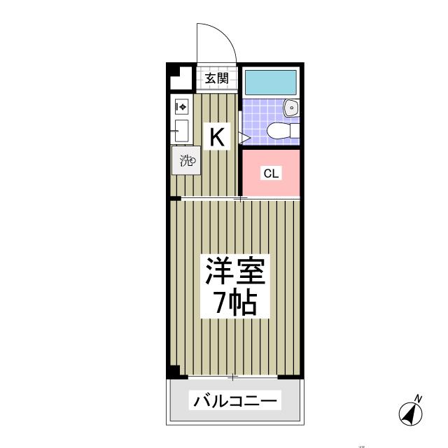 シャトール田口戸塚Ⅰ棟(1K/1階)の間取り写真