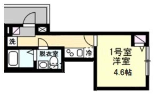 ベイルーム西横濱2(1K/3階)の間取り写真