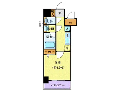 リーフコンフォート本厚木(1K/11階)の間取り写真