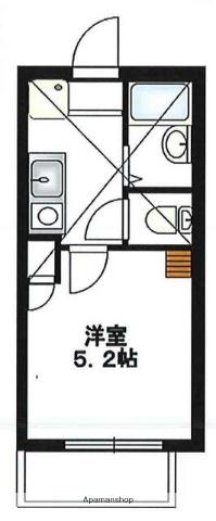 リーヴェルポート横浜金沢(1K/2階)の間取り写真