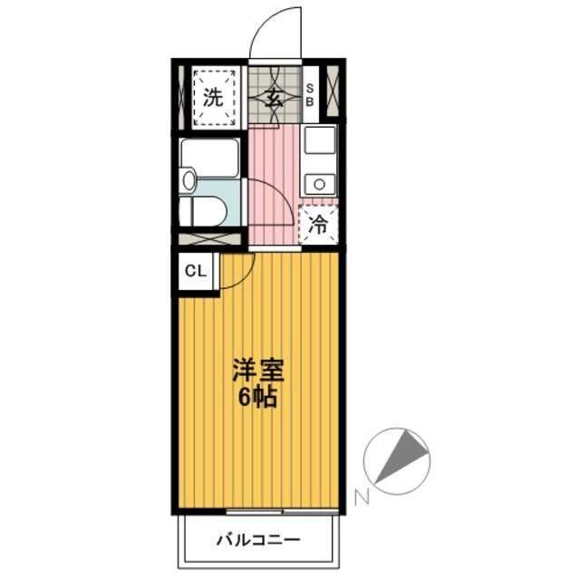 サンホワイト磯子(ワンルーム/1階)の間取り写真
