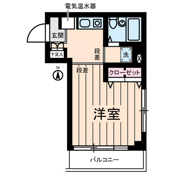 グリーンヒルズすずかけ台(ワンルーム/5階)の間取り写真