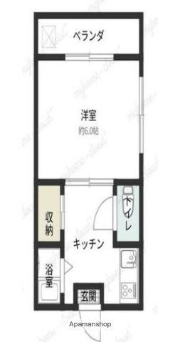 ハイム河井(1K/2階)の間取り写真