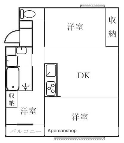 東和マンション(3DK/2階)の間取り写真