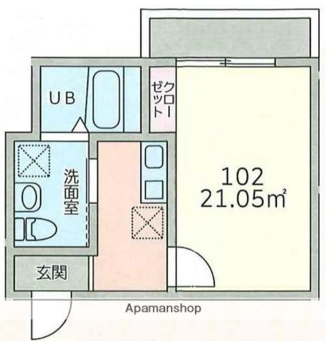 FIORE三ッ沢(1K/1階)の間取り写真