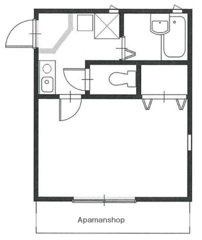 ロックヒルズ(1K/2階)の間取り写真