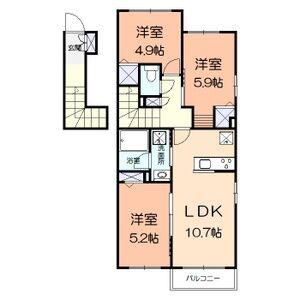 BELLEVILLE(3LDK/2階)の間取り写真