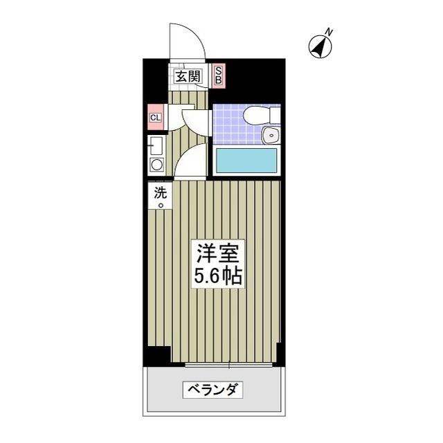 グレイス上大岡(1K/2階)の間取り写真