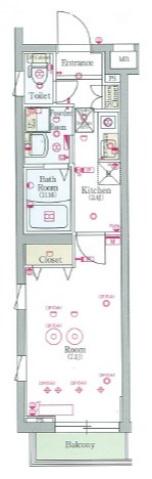 スカイコートパレス蒲田Ⅱ(1K/3階)の間取り写真