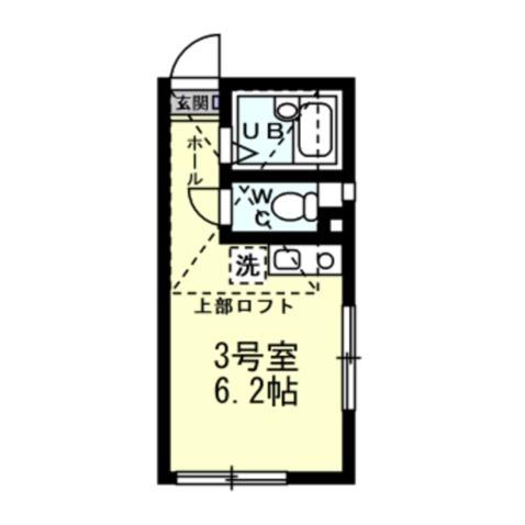 ディアコート(ワンルーム/2階)の間取り写真