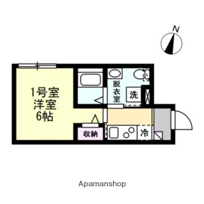 ベイルーム横浜三春台(1K/2階)の間取り写真