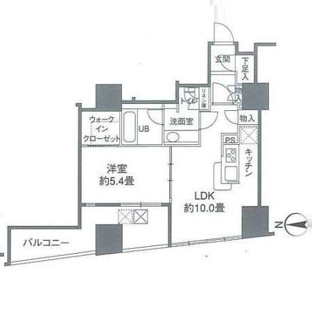 カスタリアタワー品川シーサイド(1LDK/3階)の間取り写真