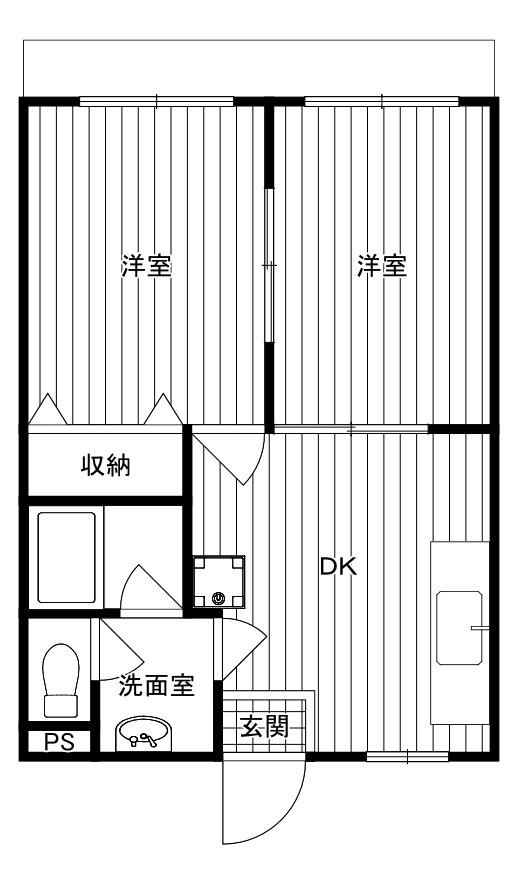 ダイヤハイツ(2DK/1階)の間取り写真