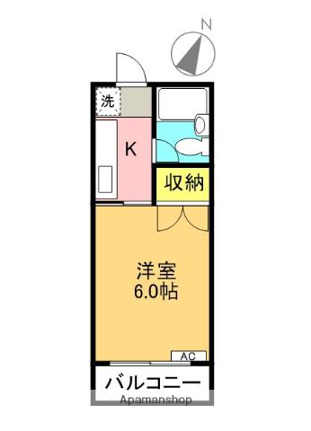 オリエントハイツNO3(1K/2階)の間取り写真