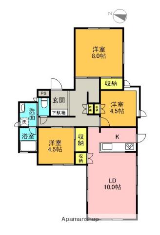 横浜市ブルーライン 上大岡駅 徒歩7分 2階建 築32年(3LDK)の間取り写真