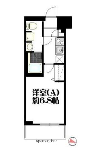 SQUARE CITY CITY TSURUMI VEELKEU(1K/4階)の間取り写真