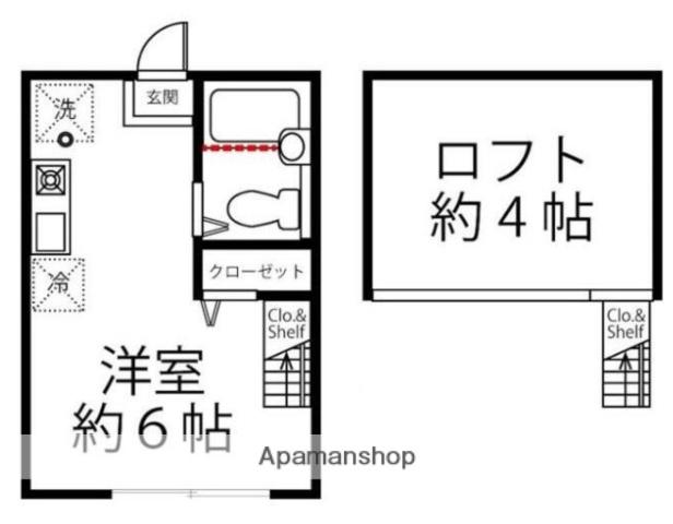 ハーミットクラブハウス栗田谷 2階階 間取り