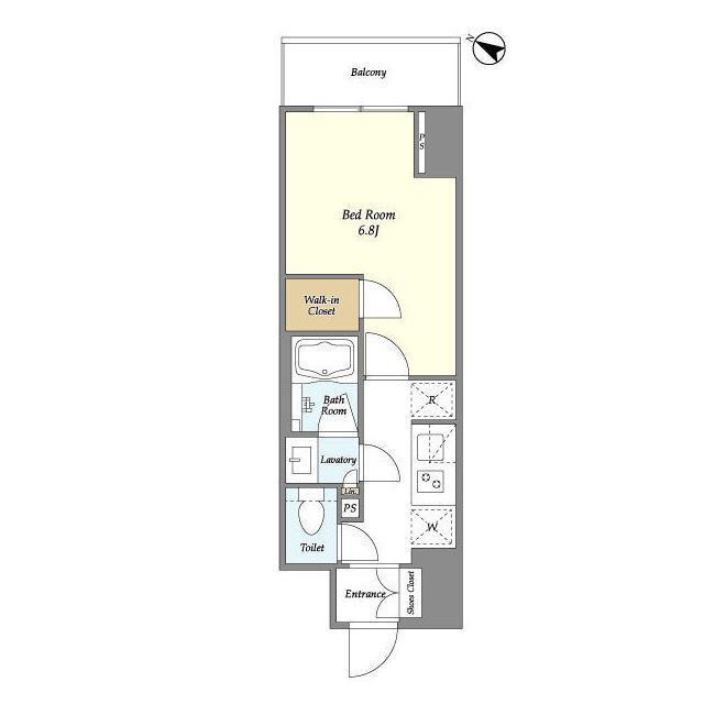 ドゥーエ横濱鶴見(1K/7階)の間取り写真