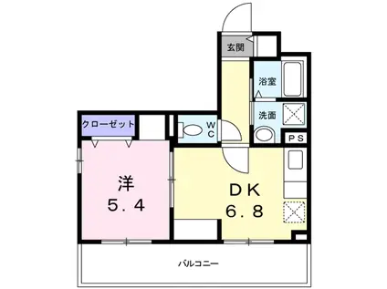 鶴見線 鶴見小野駅 徒歩6分 5階建 新築(1DK/4階)の間取り写真