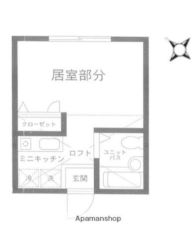 ハーミットクラブハウス鶴ヶ峰C(ワンルーム/1階)の間取り写真
