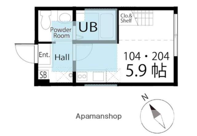 ハーミットクラブハウス井土ヶ谷2(ワンルーム/1階)の間取り写真