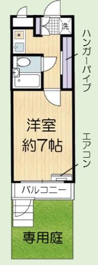 リバティー座間(1K/1階)の間取り写真