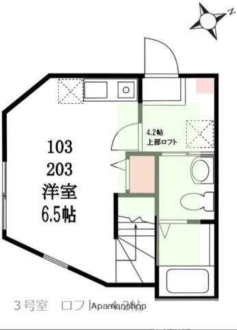 ハーミットクラブハウス磯子屏風浦(ワンルーム/1階)の間取り写真
