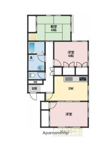 リヴィエール藤沢(3DK/1階)の間取り写真