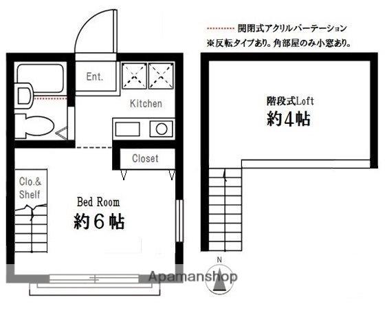 ハーミットクラブハウス峰岡 A(ワンルーム/1階)の間取り写真