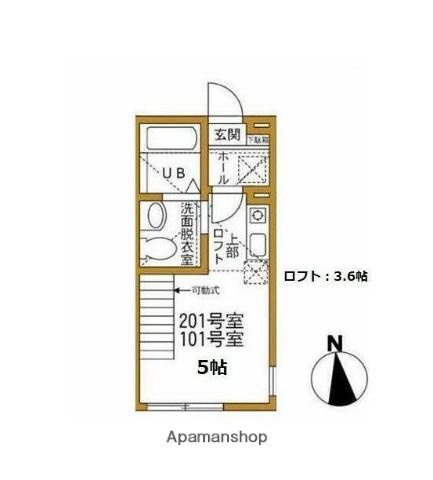 ハーミットクラブハウス霞台(ワンルーム/2階)の間取り写真