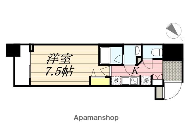 HYSCONFRONT横濱BAY(1K/7階)の間取り写真