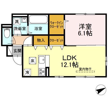 サーフサイドⅢ(1LDK/1階)の間取り写真