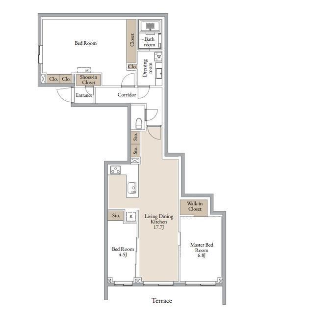 クラリティア横濱反町(3LDK/B1階)の間取り写真