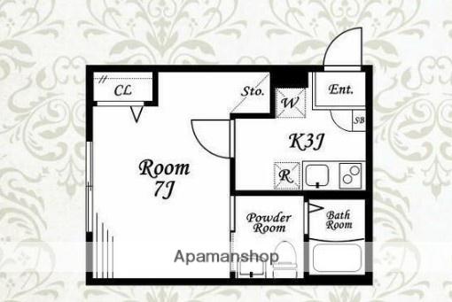 ミネット桜ヶ丘(1K/2階)の間取り写真
