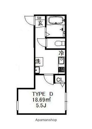 BELLE NOIRE K(1K/1階)の間取り写真