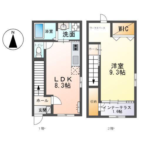 エターナルⅡ(1LDK/1階)の間取り写真