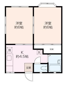 サンシティ二葉(2DK/1階)の間取り写真