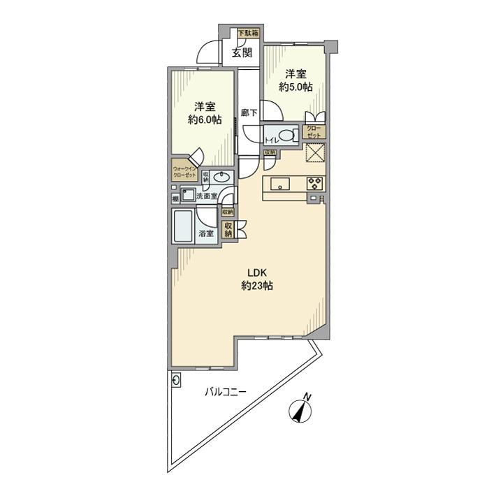 プラウド南林間(2LDK/7階)の間取り写真