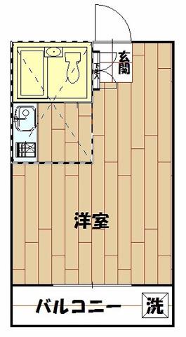 スカイコーポ(ワンルーム/2階)の間取り写真