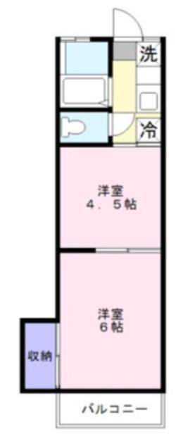 平野アパート(2K/2階)の間取り写真