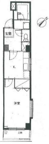 ランドワールド中川(1K/4階)の間取り写真