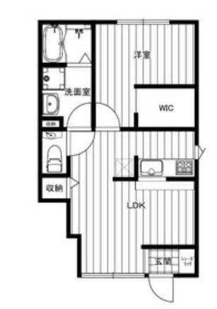 バレミックス辻堂(1LDK/1階)の間取り写真