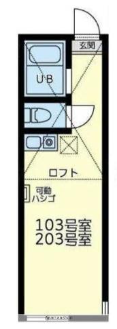 ユナイトNOBAヘーゼルナッツ(ワンルーム/2階)の間取り写真