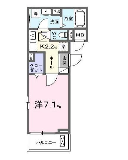 オーレヴィア(1K/1階)の間取り写真