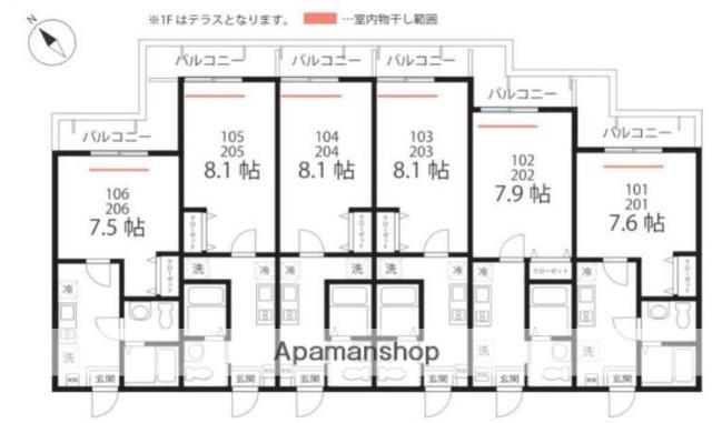 レオパレス長左衛門II 1階階 間取り